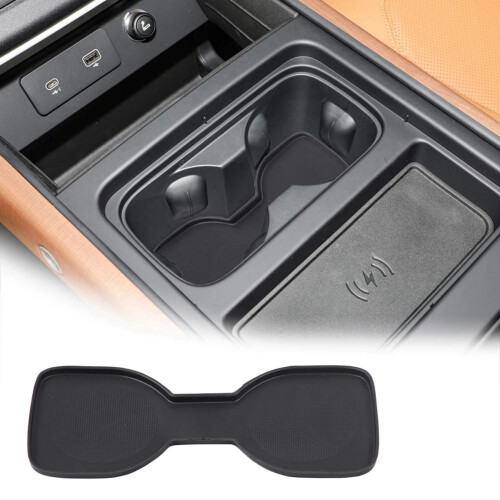 2X voor   2023-2024 Auto Middenconsole Cup Coaster Bekerhouder Insert Accessoires TPE Zwart 2