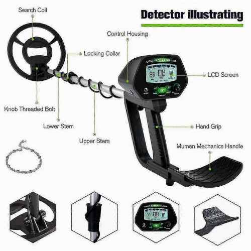 4090 Metal Detector with LCD Display, High Precision Treasure Pinpointer for Underground Gold Search 2