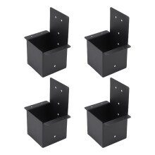 Pergola Pfostenhalterung 4er Set Stahl Schwarz