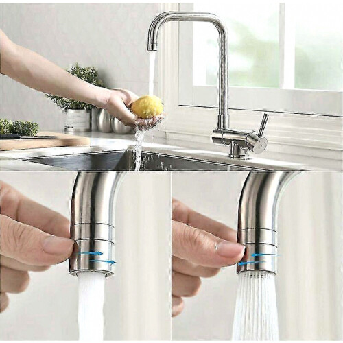 Under Window Folding Kitchen Mixer Tap, 2 Spray Modes, 360-Degree Swivel Spout, Brushed Finish 2