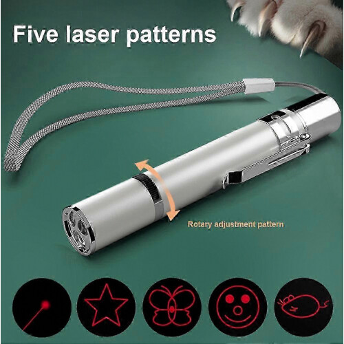 USB Rechargeable Laser Pointer for Cats and Dogs, 5 Modes Interactive Red Dot Toy for Indoor Play 1