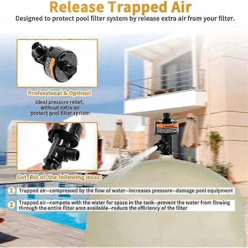 High-Flow Air Relief Valve for Pool and Spa Filters with Manual Assembly, Durable Replacement Part 1