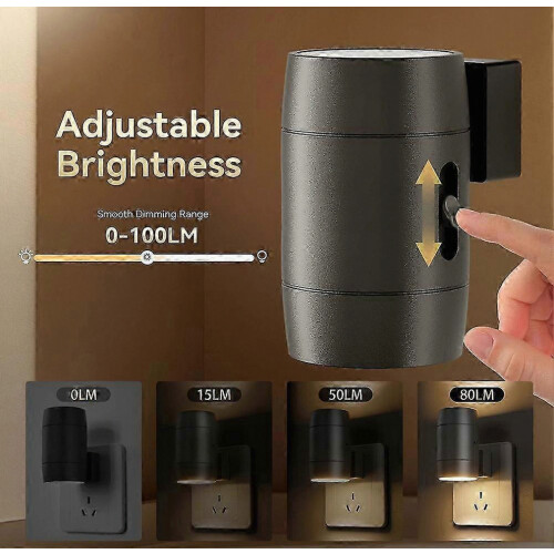 2-Pack LED Night Lights with Adjustable Brightness, Sensor and Wall Plug for Hallway, Bedroom, Home Use 2