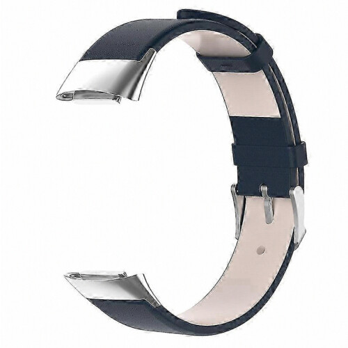 Adjustable Leather Smartwatch Band with Metal Buckle for Fitbit Charge 6 and 5, Soft Durable Replacement Strap 1