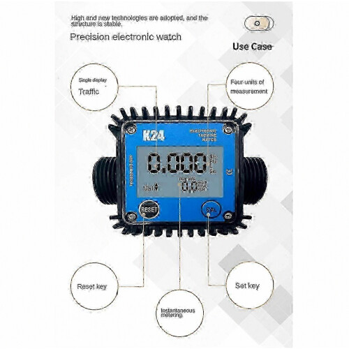 Digital Flow Meter with Display for Gear Systems, 0.1-7 L/Min, Accurate Liquid Measurement for Industrial Use 2