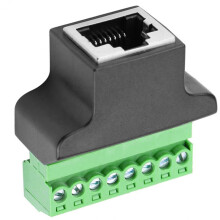 2X RJ45-Netwerkadapter, Mannelijke en Vrouwelijke Stekker Naar 8-Pins Schroefaansluiting, RJ45-Aansluiting, Internetkabel, DVR-Accessoires