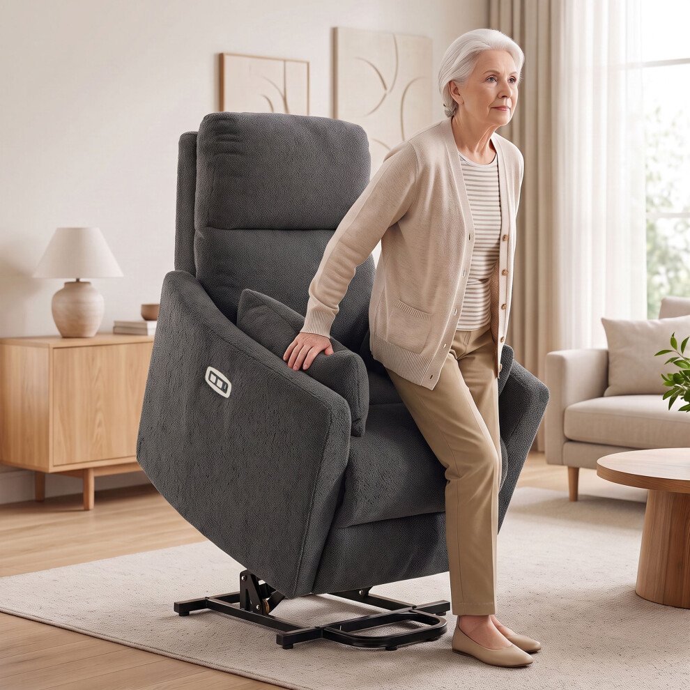 Homcom Riser Recliner Chair With Massage And Heat, Lift Chair, Dark Grey
