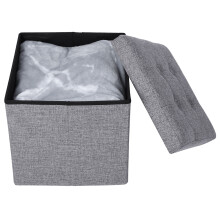 Klapphocker Mit Box Grau 38x38x38cm