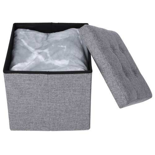 Klapphocker Mit Box Grau 38x38x38cm