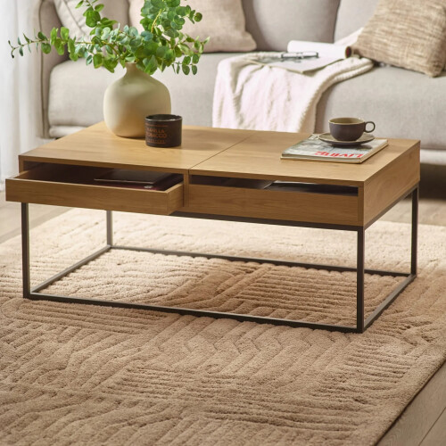Kade 100cm Oak Rectangular Storage Coffee Table 1