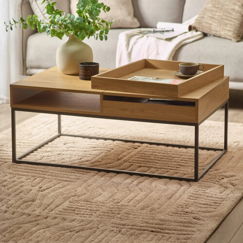 Kade 100cm Oak Rectangular Storage Coffee Table 2