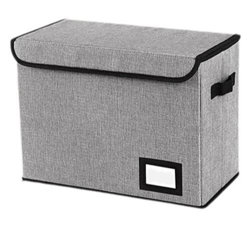 2X Comic Book Storage Boxes, Back to School Fold Comic Short Box Case with Lid, Book Bin Container Holds 150 Comics Gray 2