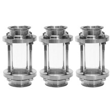 3X en Ligne Lunette de Vue avec Extrémité de La Pince, Débit Sanitaire Verre de Visée Droit Sus316 Type de Pince Triple de 2 Pouces (Tuyau