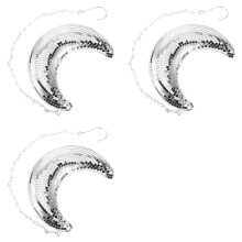 3X Disco Moon Shape Hanging Mirror with Chain Bar Ktv Dj Club Stage Birthday Party Disco Decoration