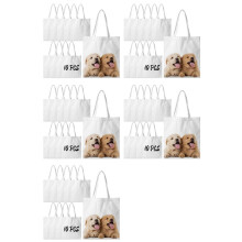 50x Sacolas de Sublimação em Branco 15 X 13 Polegadas Bolsa de Lona de Poliéster para Artesanato DIY Bolsa de Transferência de Calor para Presente