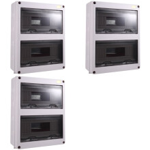 3X Caja de Conexiones Serie HT de 24 Vías, IP65, Resistente Al Agua, para Exteriores, de Plástico, para Interruptores Automáticos.