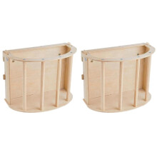 2X Bunny Hay Feeder Rack Wooden Small Animals Grass Dispenser Guinea Pig Feeding Holder for Hamster Squirrel