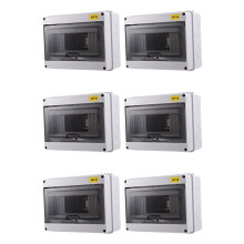 6X IP65 Mcb Breaker Box Verteilerschutzbox ABS Leistungselektronik Din-Schienengehäuse für Leistungsschalter HT-8-Wege