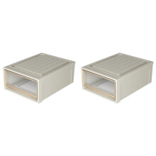 2X Multifunktionale, Stapelbare Aufbewahrungsbox mit Schubladen - Kleider, Schuhe, Kosmetik, Schmuck, Unterwäsche, Haushaltsorganizer