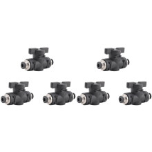 4mm Push Connect Valve Valve 4mm Air Flow Control Valve Quick Connect Valve Tube Fittings 6 Pack
