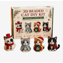 3D-Perlenstickerei-Set – Lebensechte Weihnachtstier-Bastelarbeit – Einfache Perlenstickerei für Kinder und Erwachsene