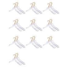 50 Pcs Clear Acrylic Clothes Hanger with Gold Hook, Transparent Shirts Dress Hanger with Notches for Lady Kids L