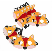 12 Stück Fuchs-Filzmasken, Halbgesichtsmasken für Erwachsene und Kinder, Halloween-Party-Kostüm-Requisiten