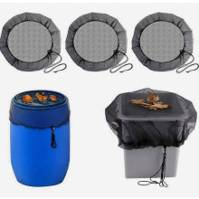 Filet de protection pour réservoir d'eau de pluie en 3 pièces : filet de protection avec cordon de serrage, couvercle de réservoir d'eau, couverc