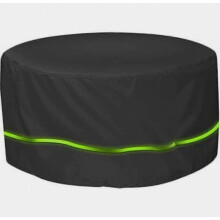 Nappe ronde de jardin en une seule pièce, en tissu Oxford imperméable et anti-UV, pour une utilisation extérieure, noire.