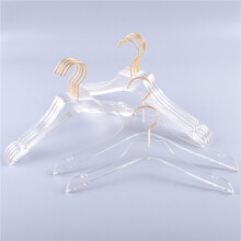 Percha de Acrílico Transparente de 50 Piezas con Gancho de Oro, Percha Transparente para Camisas con Muescas para Lady Kids L