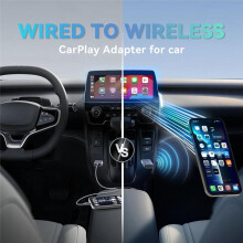 Wireless CarPlay Adapter for Converts Cars Wired to Wireless CarPlay Compatible for IOS 10+ with USB C Plug