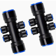 6-Way Drip Irrigation Splitter, 6.35 mm - Water Flow Control - Quick Connect Fitting - Water Push Tubing - Irrigation Accessories for Home and Ga