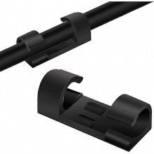 Kabelclips [20 Stück], Kabelhalterungsclips, Kabelklemme, selbstklebend, zur Kabelführung in Haus oder Büro (Schwarz)