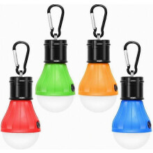 Set van 4 waterdichte LED-lampen voor kamperen, wandelen, vissen en noodgevallen. Werkt op batterijen en is geschikt voor binnen- en buitengebrui