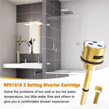 6X RP51918 3 Setting Diverter Cartridge Replacement Kit for Delta R11000 R22000 Faucet Valve,3 Way Shower Diverter Valve