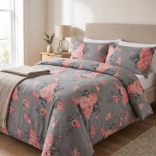 (Aspire Single Bed, Bouquet) Duvet Cover Set with 2 Pillowcases 200 Thread Count Brushed Microfiber Quilt Cover