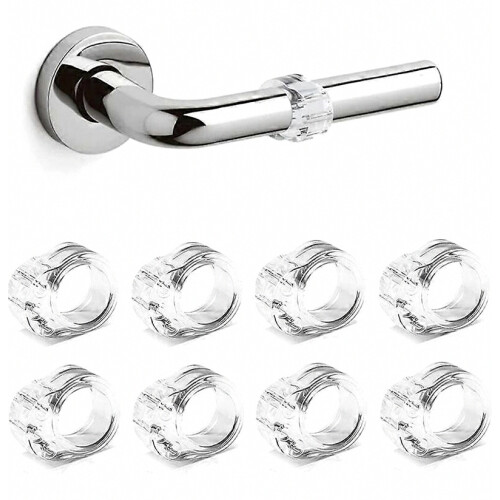 6 Pack Clear Door Handle Protectors to Protect Against Marks - Window and Wall Handle Protector Included.