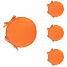 Lot de 4 coussins de chaise ronds avec cordon de serrage, 38 cm, orange, pour table et chaise de salle Ă manger