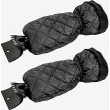 Juego de 2 rascadores de hielo para coche - Guante rascador de parabrisas para ventanas, rascadores de nieve con forro impermeable, elimina el hi