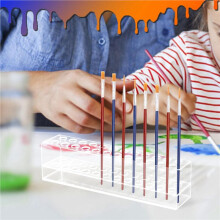 2X Acrylic Pen Holder, 24-Slots Pen Display Stand Clear Pen Holder Pencil Display Stand Eyebrow Pen Stand Art Brush Rack