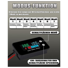 4X IPX7 Waterproof Battery Monitor with Bracket 7-100V,Car Motorcycle Cart Battery Meter Buzzer Alarm & Temperature