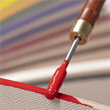 2X Leather Paint Roller Leather Dye Pen with Sandalwood Handle-Stainless Steel Top DIY Leather Tool