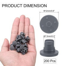 7.5 mm/0.3 Inch Vials Rubber Stoppers, 1000 Pcs Two Legs Butyl Rubber Bottle Stopper Self-Healing Injection Seal