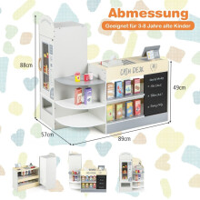 Kinderspeelset supermarkt met kassa en krijtbord