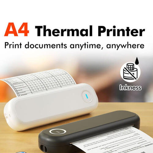 Portable A4 Thermal Printer Tattoo Inkless Printer  for Learning Assistance Scrapbook Grey 1