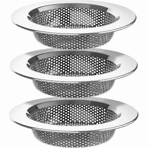 Kitchen sink strainer, stainless steel sink drain strainer, dishwasher safe, 3-pack 2
