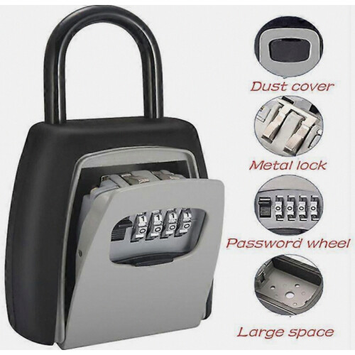 Wall Mounted Key Box, 2 in 1 Password Box Door Handle Door Box Password Decoration Codelock Delivery Key Storage Password Password Boxes 2