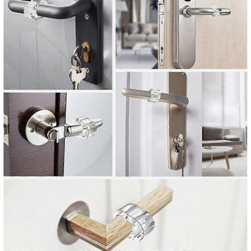 6 Pack Clear Door Handle Protectors to Protect Against Marks - Window and Wall Handle Protector Included. 2