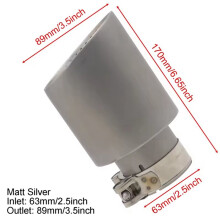 2X Autoauspuff Schalldämpfer Spitzen Rohrsysteme Zubehör Sound Schwächung Edelstahl Schalldämpfer Spitze Auspuff 63mm