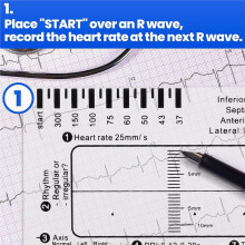 10pcs ECG 7 Step Ruler, Transparent EKG Calipers for Accurate Heart Rate Measurement